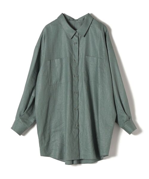 SHIPS(シップス)の「*〈手洗い可能〉レーヨンリネンルーズチュニックシャツ◆(シャツ/ブラウス・レディース・チャコールグレー/レッド/ライトグリーン/オフホワイト・ONE SIZE)」の11枚目の写真