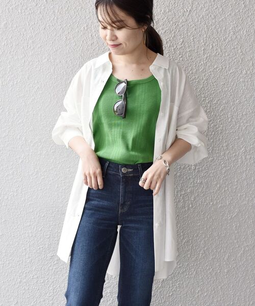SHIPS(シップス)の「*〈手洗い可能〉レーヨンリネンルーズチュニックシャツ◆(シャツ/ブラウス・レディース・チャコールグレー/レッド/ライトグリーン/オフホワイト・ONE SIZE)」の18枚目の写真