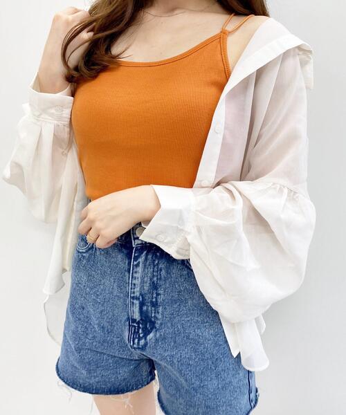 INGNI（イング）の「バッククロス／キャミ（キャミソール・レディース・ブラック/オレンジ/オフホワイト・M）」の11枚目の写真