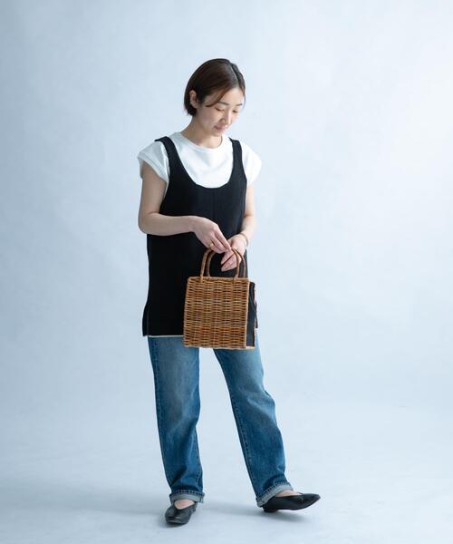 FORK&SPOON（フォークアンドスプーン）の「FORK&SPOON　リネン混ニットタンクトップ（タンクトップ・レディース・ベージュ/ブラック・1）」の22枚目の写真