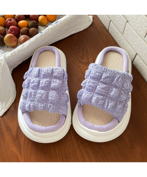 FREE BLUES（フリーブルース）の「厚底スリッパ（ルームシューズ/スリッパ・レディース・パープル/アイボリー/イエロー/ブルー・MEDIUM/SMALL）」の4枚目の写真