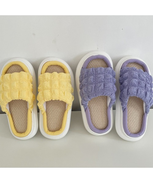 FREE BLUES（フリーブルース）の「厚底スリッパ（ルームシューズ/スリッパ・レディース・パープル/アイボリー/イエロー/ブルー・MEDIUM/SMALL）」の7枚目の写真