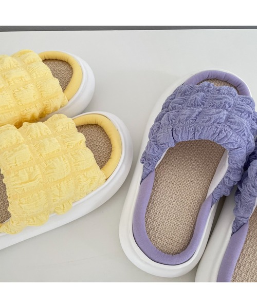FREE BLUES（フリーブルース）の「厚底スリッパ（ルームシューズ/スリッパ・レディース・パープル/アイボリー/イエロー/ブルー・MEDIUM/SMALL）」の8枚目の写真