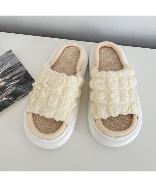 FREE BLUES（フリーブルース）の「厚底スリッパ（ルームシューズ/スリッパ・レディース・パープル/アイボリー/イエロー/ブルー・MEDIUM/SMALL）」の18枚目の写真