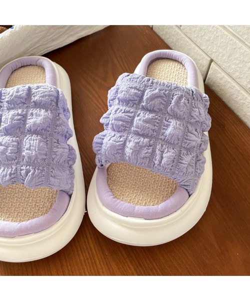FREE BLUES（フリーブルース）の「厚底スリッパ（ルームシューズ/スリッパ・レディース・パープル/アイボリー/イエロー/ブルー・MEDIUM/SMALL）」の14枚目の写真