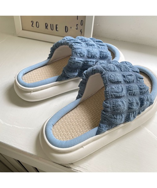 FREE BLUES（フリーブルース）の「厚底スリッパ（ルームシューズ/スリッパ・レディース・パープル/アイボリー/イエロー/ブルー・MEDIUM/SMALL）」の22枚目の写真