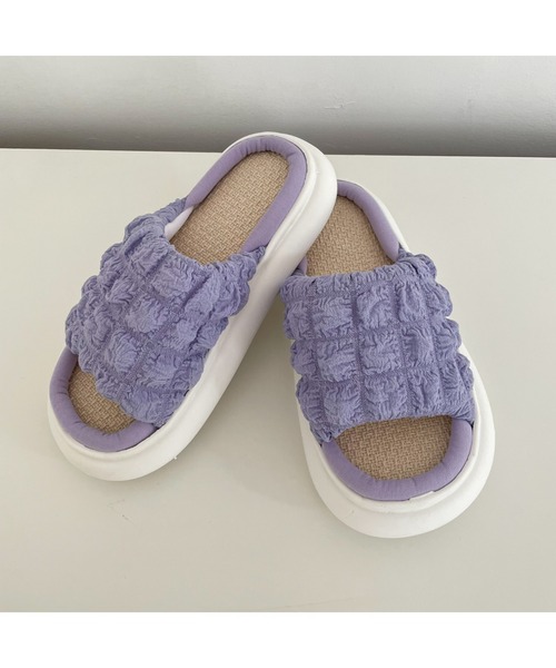 FREE BLUES（フリーブルース）の「厚底スリッパ（ルームシューズ/スリッパ・レディース・パープル/アイボリー/イエロー/ブルー・MEDIUM/SMALL）」の13枚目の写真