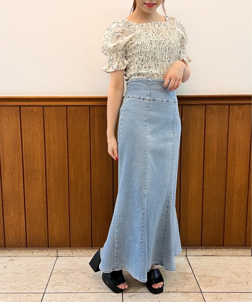 TORTE（トルテ）の「袖フレアシャーリングブラウス（シャツ/ブラウス・レディース・ホワイト/ホワイト系その他/グレー系その他/ライトピンク/ブラック・FREE）」の7枚目の写真