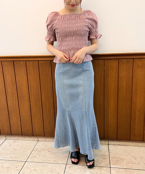 TORTE（トルテ）の「袖フレアシャーリングブラウス（シャツ/ブラウス・レディース・ホワイト/ホワイト系その他/グレー系その他/ライトピンク/ブラック・FREE）」の12枚目の写真