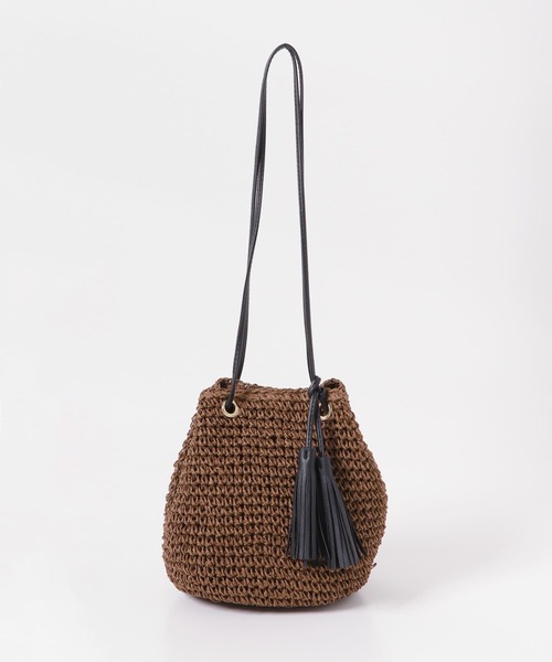 RODE SKO（ロデスコ）の「タッセル付ペーパーキンチャクバッグ（ショルダーバッグ・レディース・ベージュ/ブラウン系その他/ナチュラル・ONE）」の14枚目の写真