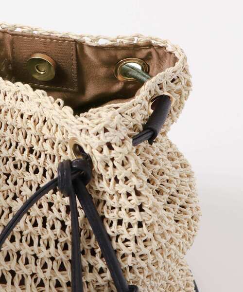 RODE SKO（ロデスコ）の「タッセル付ペーパーキンチャクバッグ（ショルダーバッグ・レディース・ベージュ/ブラウン系その他/ナチュラル・ONE）」の18枚目の写真