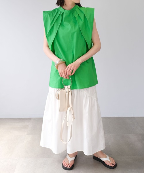 ＡＮＤＪ（アンドジェイ）の「2WAYタックスリーブAラインブラウス（シャツ/ブラウス・レディース・ブラック/パープル/グリーン/ホワイト・M）」の8枚目の写真