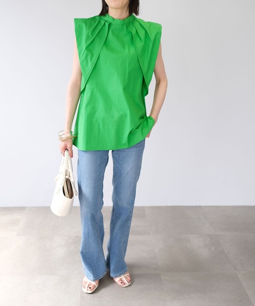 ＡＮＤＪ（アンドジェイ）の「2WAYタックスリーブAラインブラウス（シャツ/ブラウス・レディース・ブラック/パープル/グリーン/ホワイト・M）」の16枚目の写真