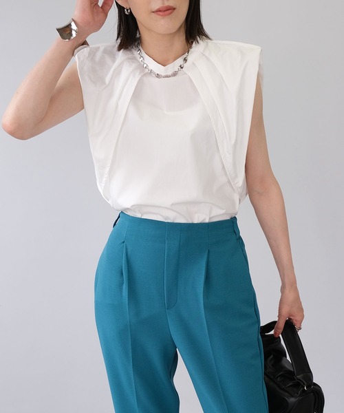 ＡＮＤＪ（アンドジェイ）の「2WAYタックスリーブAラインブラウス（シャツ/ブラウス・レディース・ブラック/パープル/グリーン/ホワイト・M）」の22枚目の写真