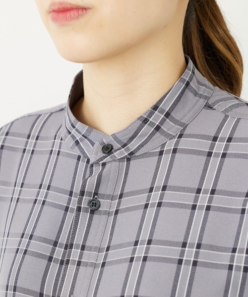 MILKFED.（ミルクフェド）の「BACK LOGO PLAID SHIRT DRESS（ワンピース・レディース・ベージュ/ライトグレー/グリーン・ONE SIZE）」の13枚目の写真