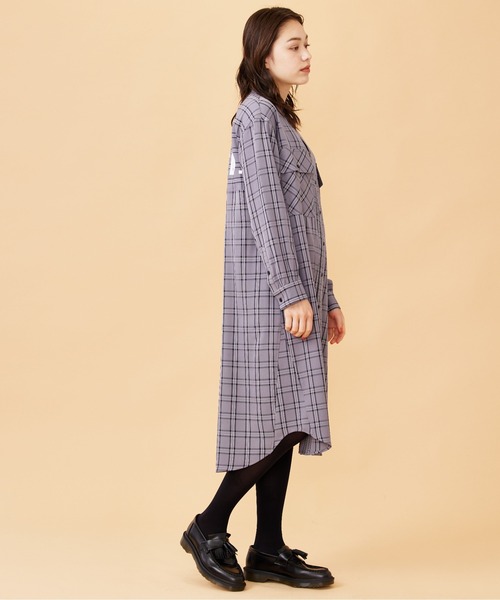 MILKFED.（ミルクフェド）の「BACK LOGO PLAID SHIRT DRESS（ワンピース・レディース・ベージュ/ライトグレー/グリーン・ONE SIZE）」の22枚目の写真