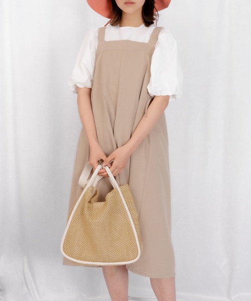 Loco Ocean(ロコオーシャン)の「2way バイカラーパイピング ショルダーカゴバッグ(ショルダーバッグ・レディース・ホワイト/ベージュ/ブラウン・ONE SIZE)」の10枚目の写真