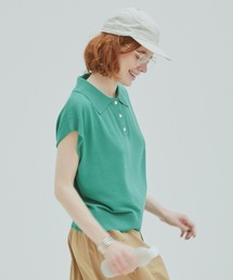 襟付きポロニットベスト