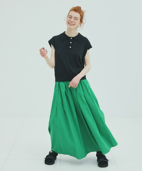 EDIT Gris（エディットグリ）の「襟付きポロニットベスト（ベスト・レディース・ブラック/ブラウン/グリーン/レッド・FREE）」の10枚目の写真