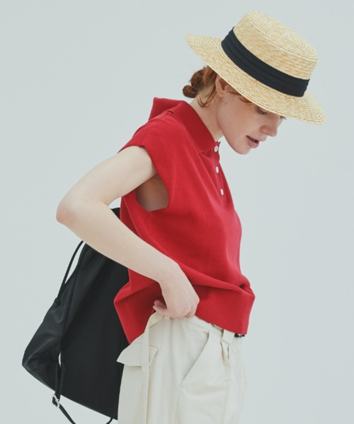 EDIT Gris（エディットグリ）の「襟付きポロニットベスト（ベスト・レディース・ブラック/ブラウン/グリーン/レッド・FREE）」の20枚目の写真