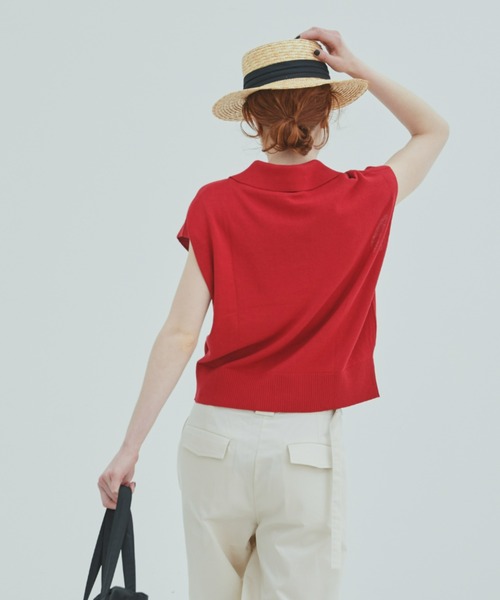 EDIT Gris（エディットグリ）の「襟付きポロニットベスト（ベスト・レディース・ブラック/ブラウン/グリーン/レッド・FREE）」の21枚目の写真