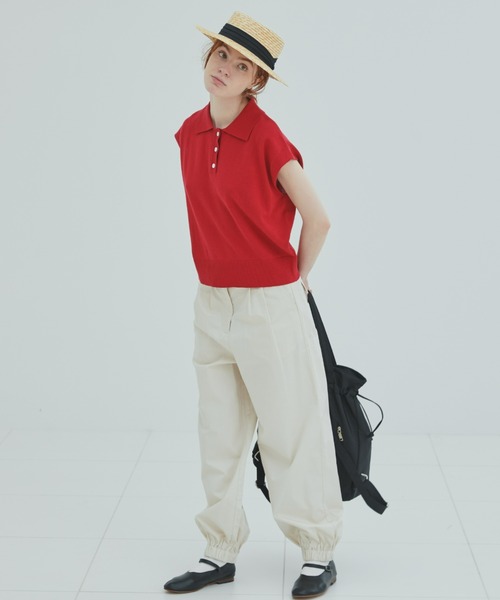 EDIT Gris（エディットグリ）の「襟付きポロニットベスト（ベスト・レディース・ブラック/ブラウン/グリーン/レッド・FREE）」の22枚目の写真