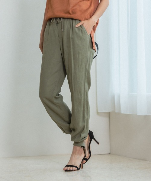 BAYFLOW(ベイフロー)の「リネンジョガーパンツ2(その他パンツ・レディース・ライトグレー/ブラック/カーキ/ブルー・SMALL/MEDIUM)」の1枚目の写真