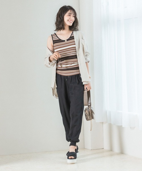 BAYFLOW(ベイフロー)の「リネンジョガーパンツ2(その他パンツ・レディース・ライトグレー/ブラック/カーキ/ブルー・SMALL/MEDIUM)」の15枚目の写真