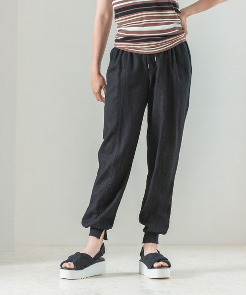 BAYFLOW(ベイフロー)の「リネンジョガーパンツ2(その他パンツ・レディース・ライトグレー/ブラック/カーキ/ブルー・SMALL/MEDIUM)」の10枚目の写真