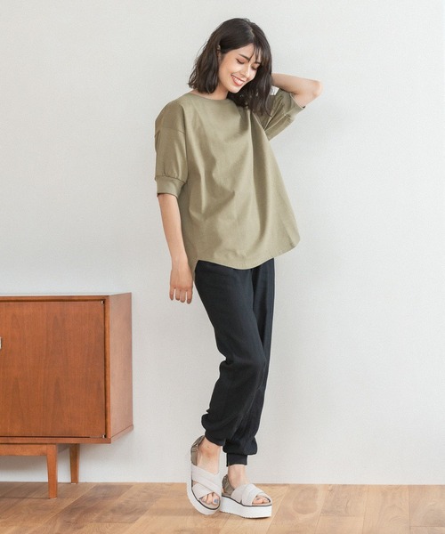BAYFLOW(ベイフロー)の「リネンジョガーパンツ2(その他パンツ・レディース・ライトグレー/ブラック/カーキ/ブルー・SMALL/MEDIUM)」の5枚目の写真