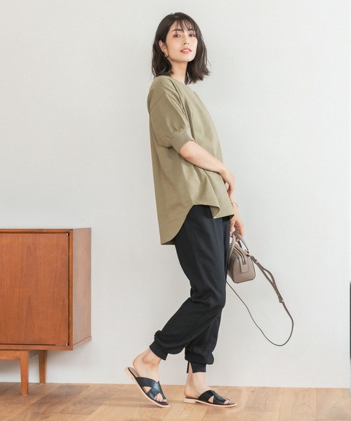 BAYFLOW(ベイフロー)の「リネンジョガーパンツ2(その他パンツ・レディース・ライトグレー/ブラック/カーキ/ブルー・SMALL/MEDIUM)」の19枚目の写真