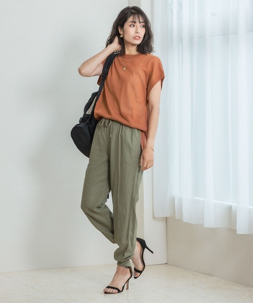 BAYFLOW(ベイフロー)の「リネンジョガーパンツ2(その他パンツ・レディース・ライトグレー/ブラック/カーキ/ブルー・SMALL/MEDIUM)」の6枚目の写真