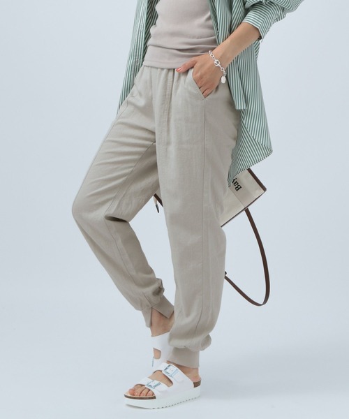 BAYFLOW(ベイフロー)の「リネンジョガーパンツ2(その他パンツ・レディース・ライトグレー/ブラック/カーキ/ブルー・SMALL/MEDIUM)」の16枚目の写真
