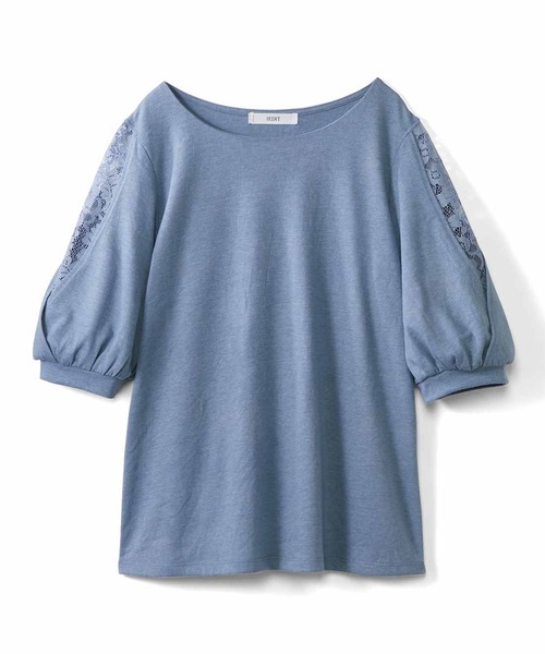IEDIT(イディット)の「IEDIT 袖スリット&レース遣いの抗菌防臭カットソートップス(Tシャツ/カットソー・レディース・ブラック/ブルー・MEDIUM/XX-LARGE/LARGE/X-LARGE/SMALL)」の5枚目の写真