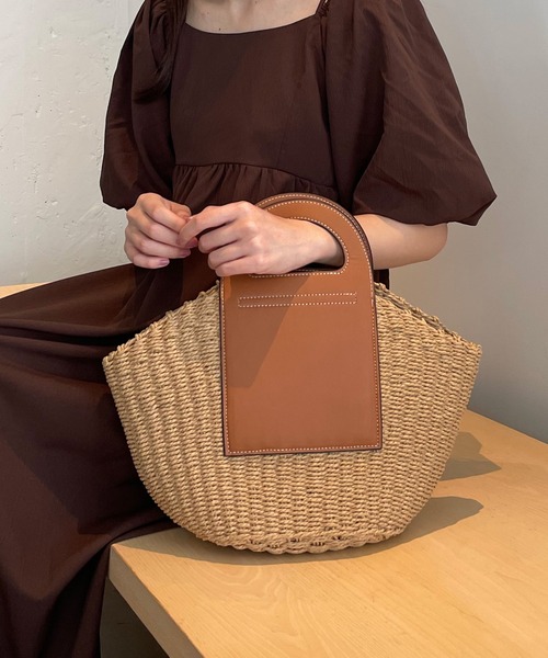 セール】ラウンドハンドル切替カゴバッグ（かごバッグ