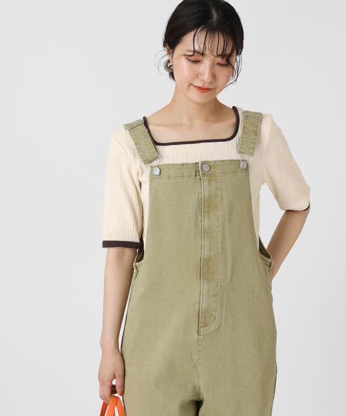 B.C STOCK（ベーセーストック）の「リブスクエアカットソー（Tシャツ/カットソー・レディース・ベージュ/ブラウン/アイボリー・FREE）」の6枚目の写真