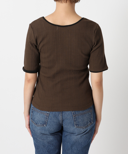 B.C STOCK（ベーセーストック）の「リブスクエアカットソー（Tシャツ/カットソー・レディース・ベージュ/ブラウン/アイボリー・FREE）」の18枚目の写真
