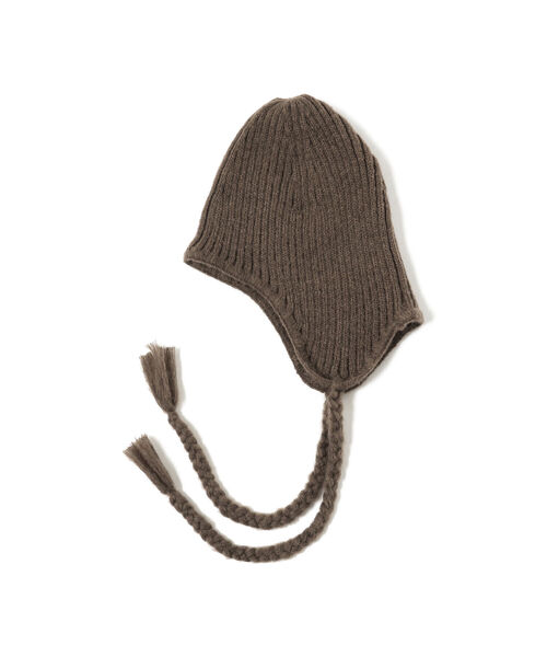 Ray BEAMS(レイビームス)の「Ray BEAMS / イヤーフラップ ニットキャップ(ニットキャップ/ビーニー・レディース・カーキ/ブラック・ONE SIZE)」の3枚目の写真