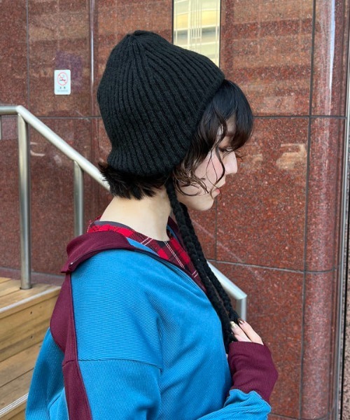 Ray BEAMS(レイビームス)の「Ray BEAMS / イヤーフラップ ニットキャップ(ニットキャップ/ビーニー・レディース・カーキ/ブラック・ONE SIZE)」の17枚目の写真