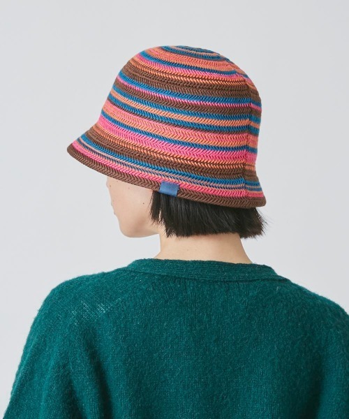 OVERRIDE（オーバーライド）の「OVERRIDE  THERMO BORDER TULIP SG（ハット・レディース・ネイビー/グレー/ブラウン・58cm）」の7枚目の写真