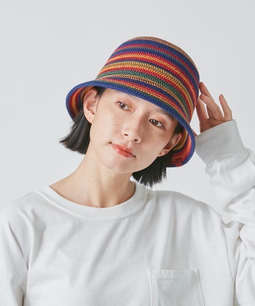 OVERRIDE（オーバーライド）の「OVERRIDE  THERMO BORDER TULIP SG（ハット・レディース・ネイビー/グレー/ブラウン・58cm）」の11枚目の写真