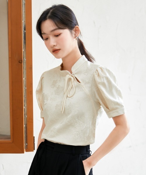 MANGROVE（マングローブ）の「ジャガードチャイナブラウス（シャツ