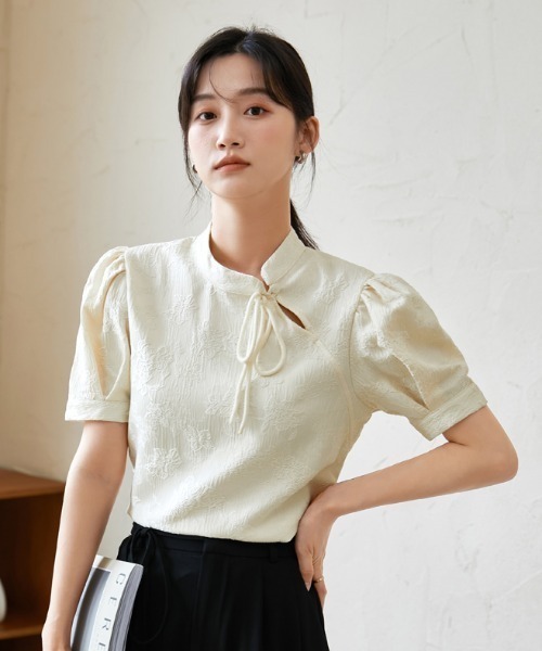 MANGROVE（マングローブ）の「ジャガードチャイナブラウス（シャツ/ブラウス・レディース・アイボリー・FREE）」の11枚目の写真