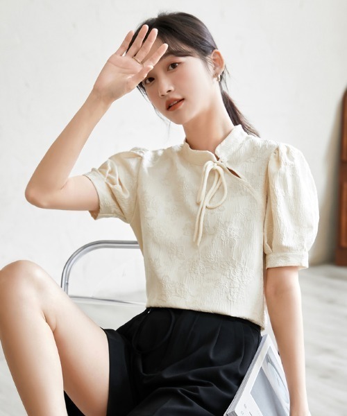 MANGROVE（マングローブ）の「ジャガードチャイナブラウス（シャツ