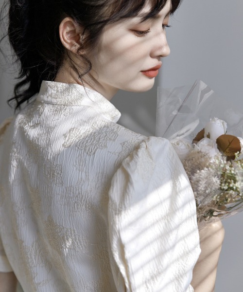 MANGROVE（マングローブ）の「ジャガードチャイナブラウス（シャツ/ブラウス・レディース・アイボリー・FREE）」の9枚目の写真