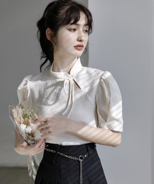 MANGROVE（マングローブ）の「ジャガードチャイナブラウス（シャツ