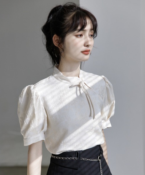 MANGROVE（マングローブ）の「ジャガードチャイナブラウス（シャツ/ブラウス・レディース・アイボリー・FREE）」の8枚目の写真