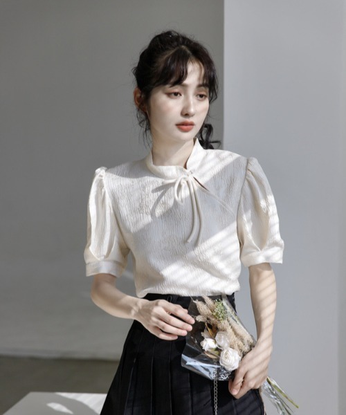 MANGROVE（マングローブ）の「ジャガードチャイナブラウス（シャツ/ブラウス・レディース・アイボリー・FREE）」の4枚目の写真