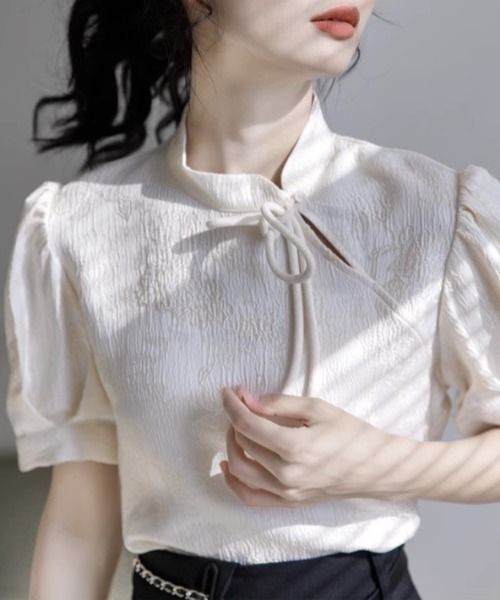 MANGROVE（マングローブ）の「ジャガードチャイナブラウス（シャツ