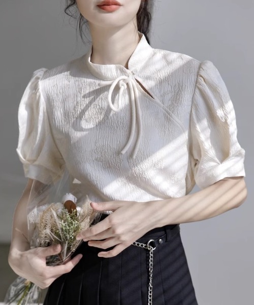 MANGROVE（マングローブ）の「ジャガードチャイナブラウス（シャツ